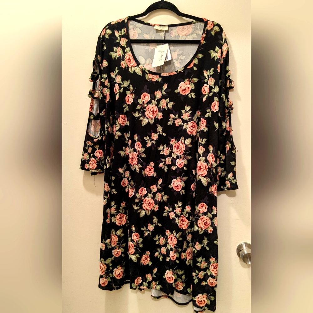 Floral Black Dress